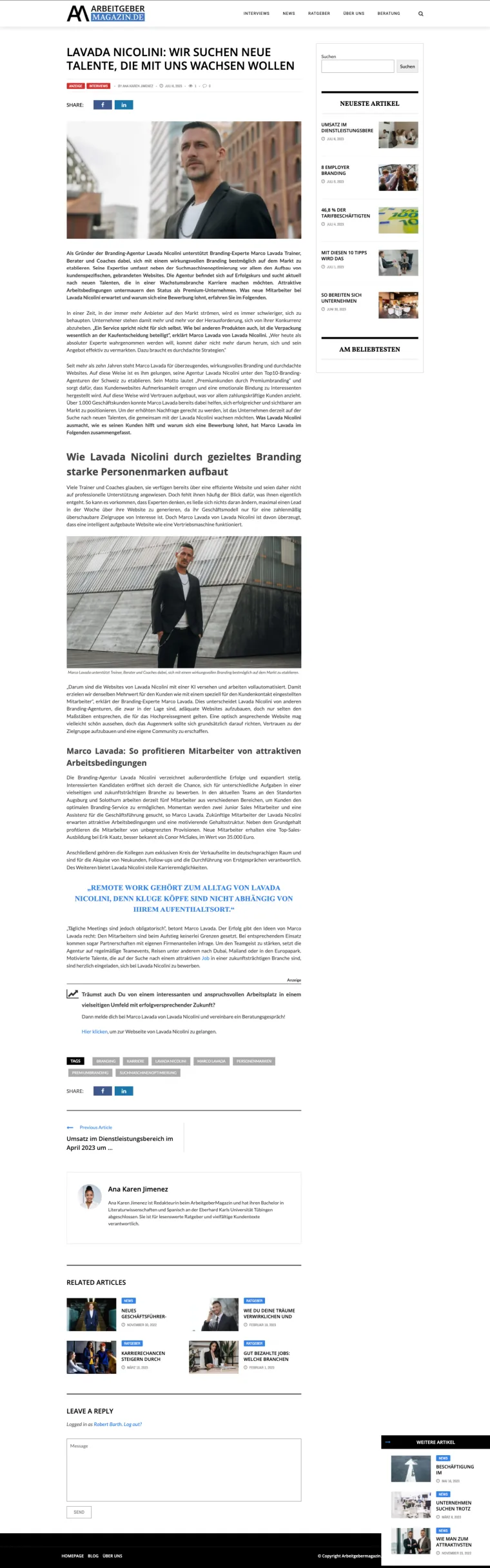 Der Beitrag „Wir suchen neue Talente